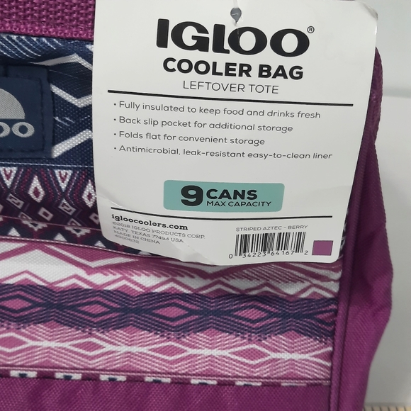 Igloo Mini Essential Tote Insulated Zip Closure 9 Can Cooler Bag Travel Beach - Picture 9 of 10